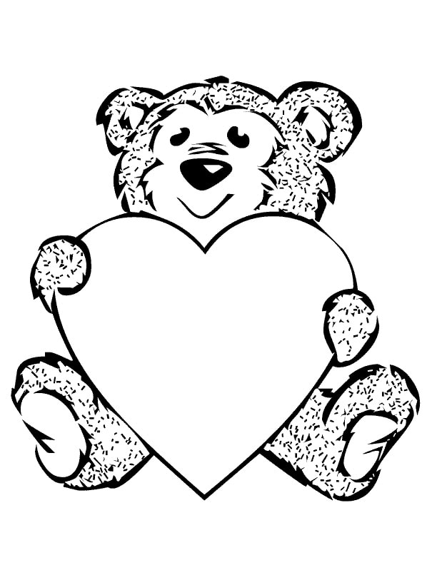 teddy bear heart coloring pages