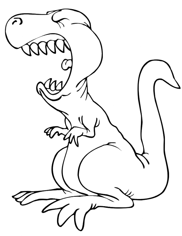 Cartoon Dinaosaur Coloring Page