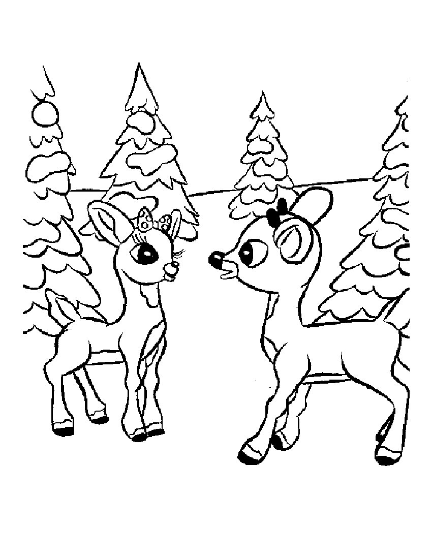 christmas coloring pages santa reindeer