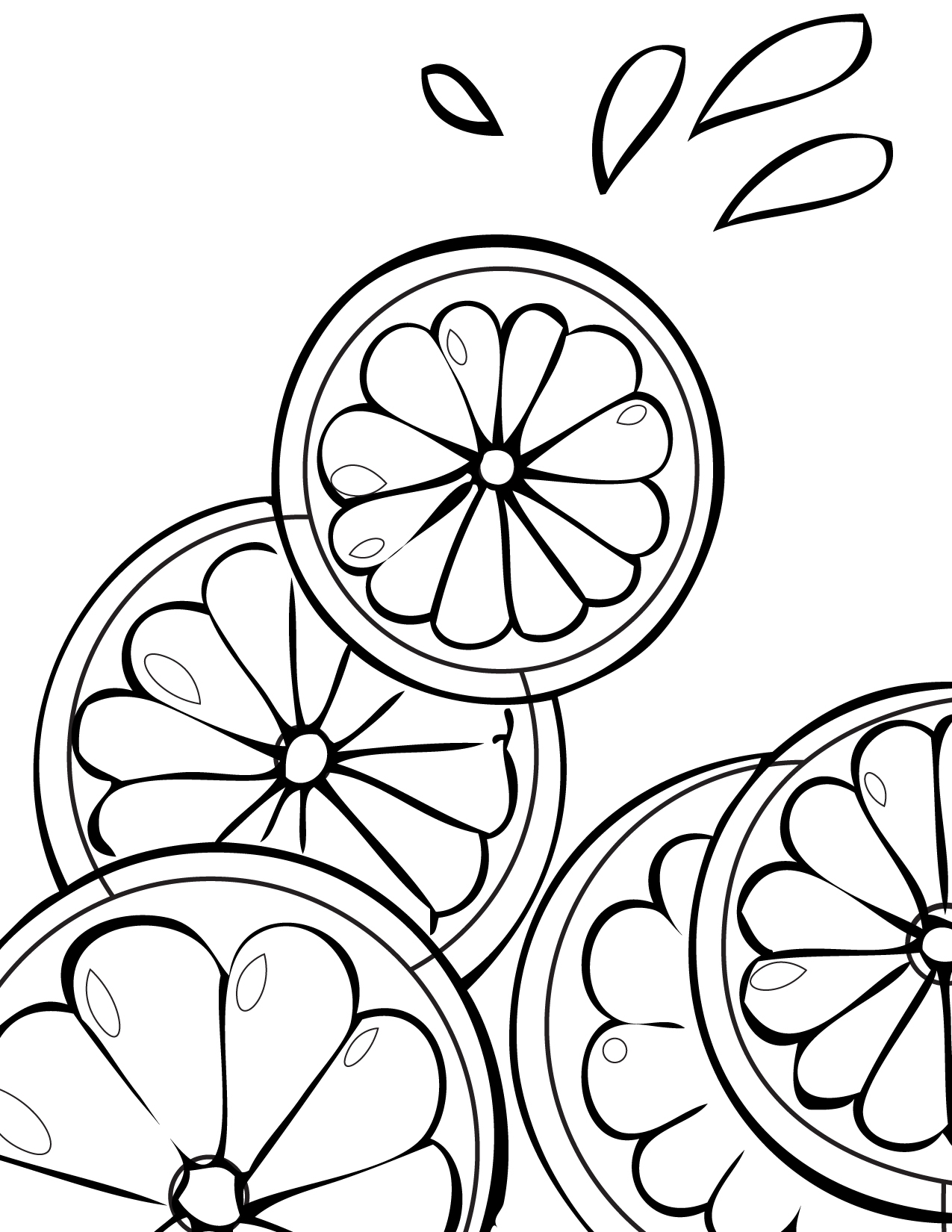 Free Printable Food Fruits Coloring Page for Adults and Kids