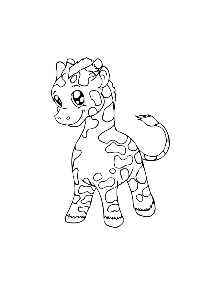 Cute Baby Giraffe Coloring Page