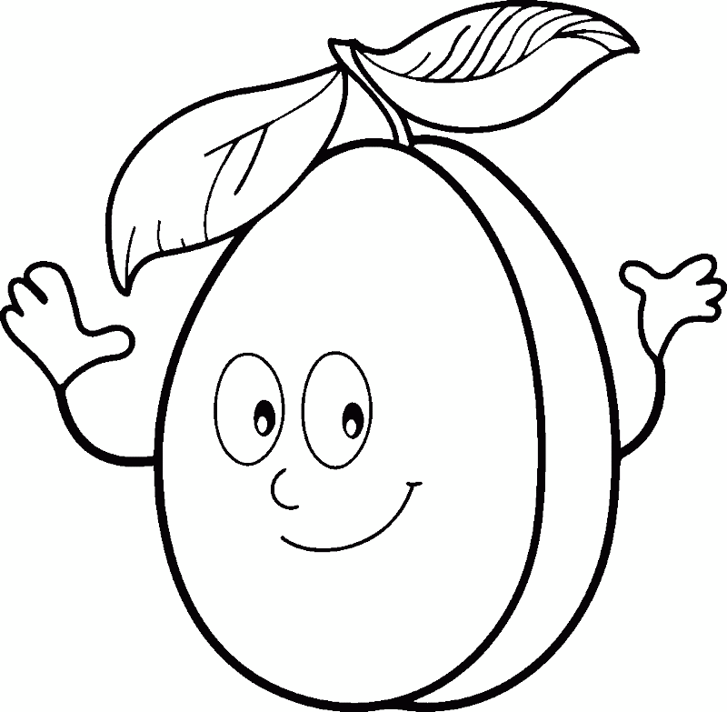 Cute Fruit Pear Coloring Page