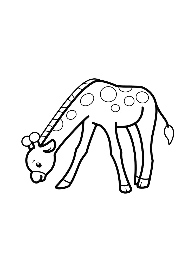 Cute Giraffe Cartoon Coloring Page