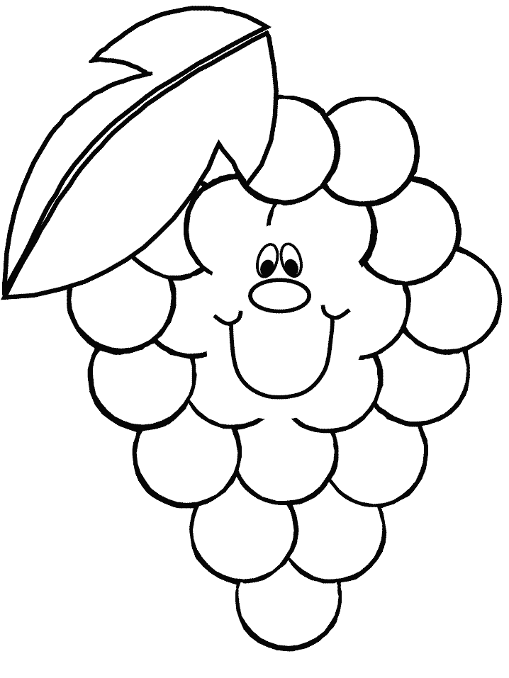 Cute Grapes Coloring Page