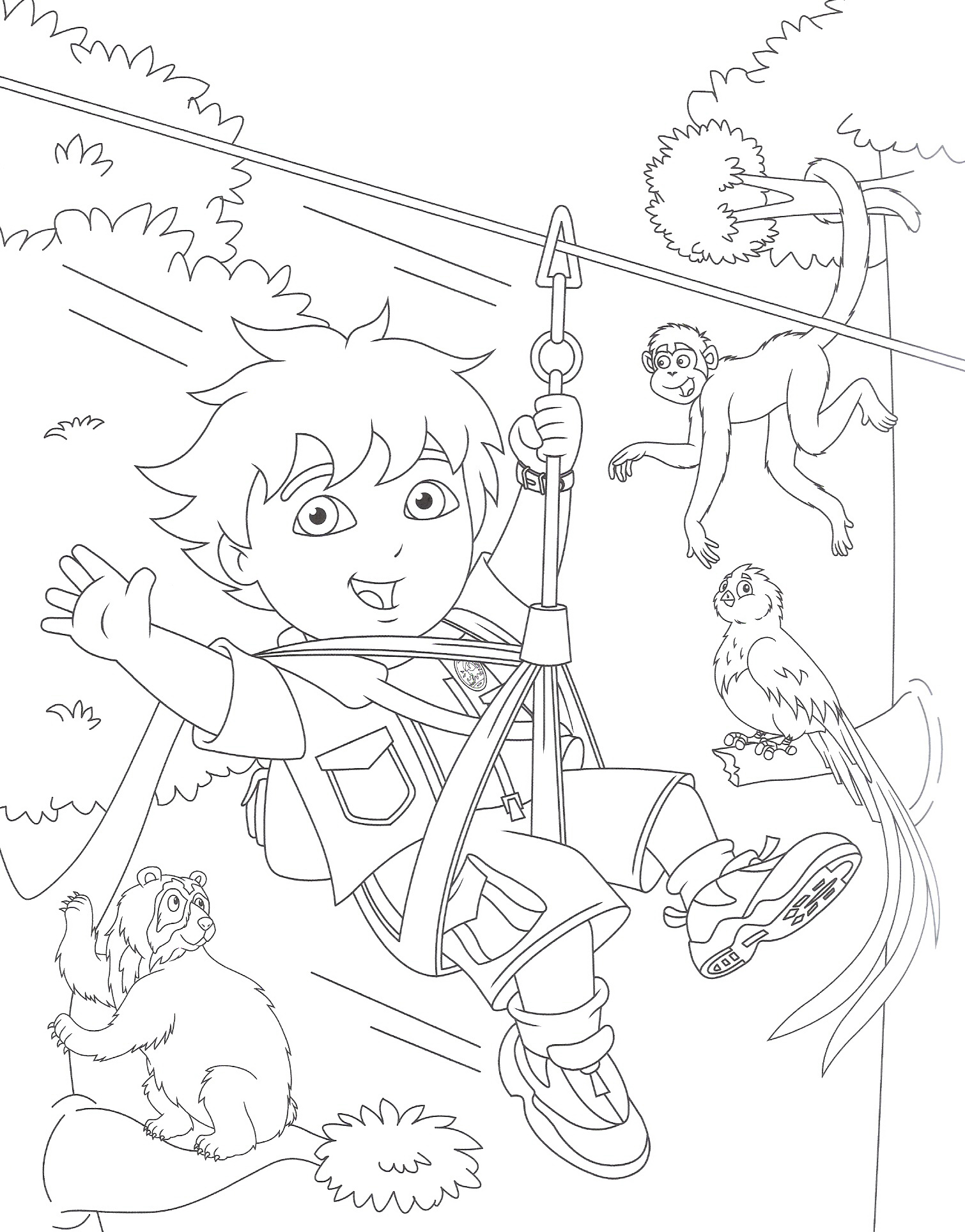 go diego go coloring pages