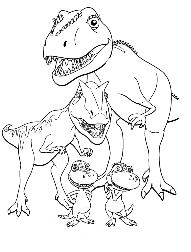 Dinaosaur Family Coloring Page