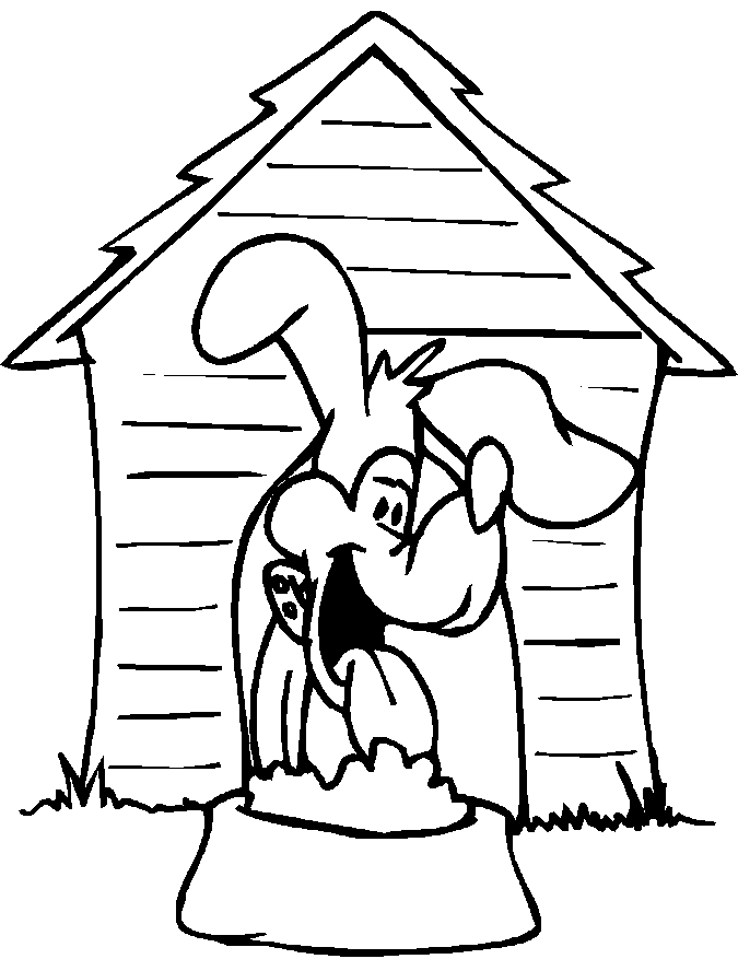 Picture For Coloring Dog House 7