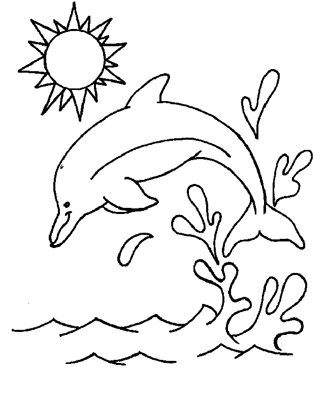 Dolphin Jumping Coloring Page