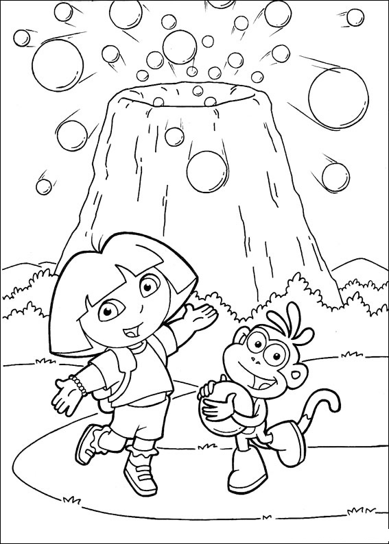 Dora Volcano Coloring