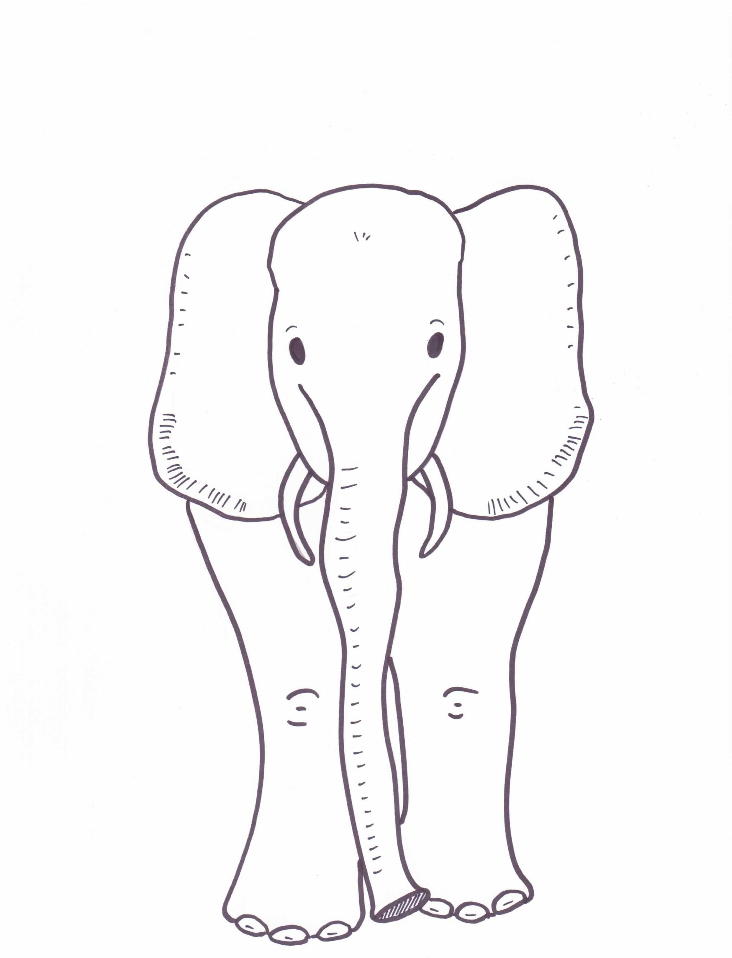 preschool elephant coloring pages