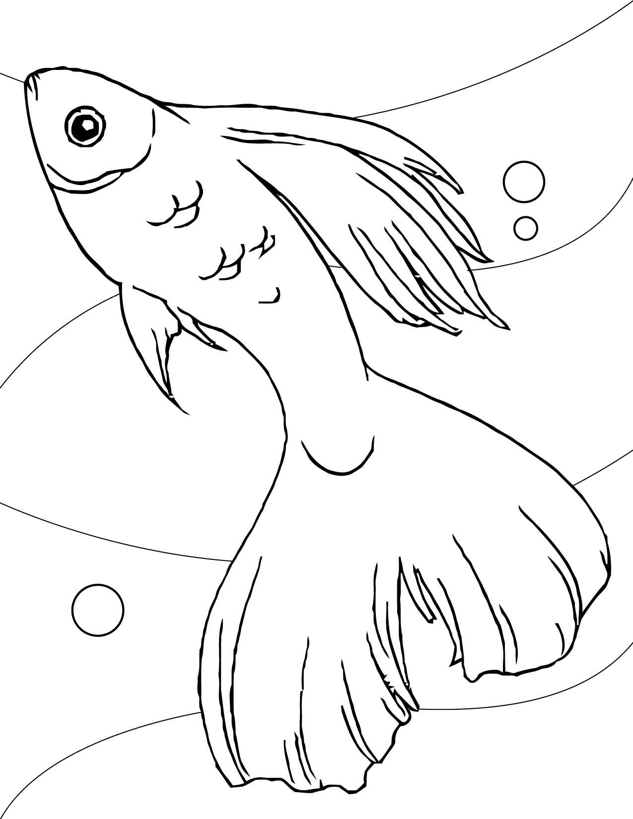 simple fish coloring page