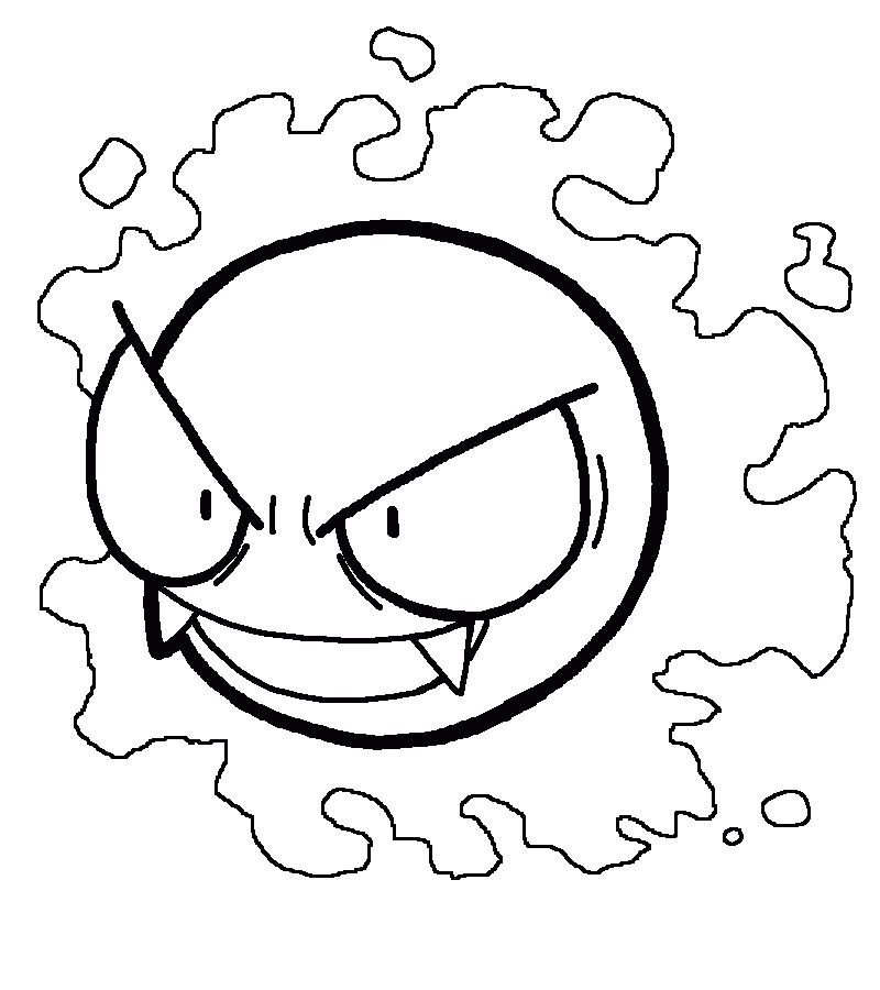 Gastly Coloring Page