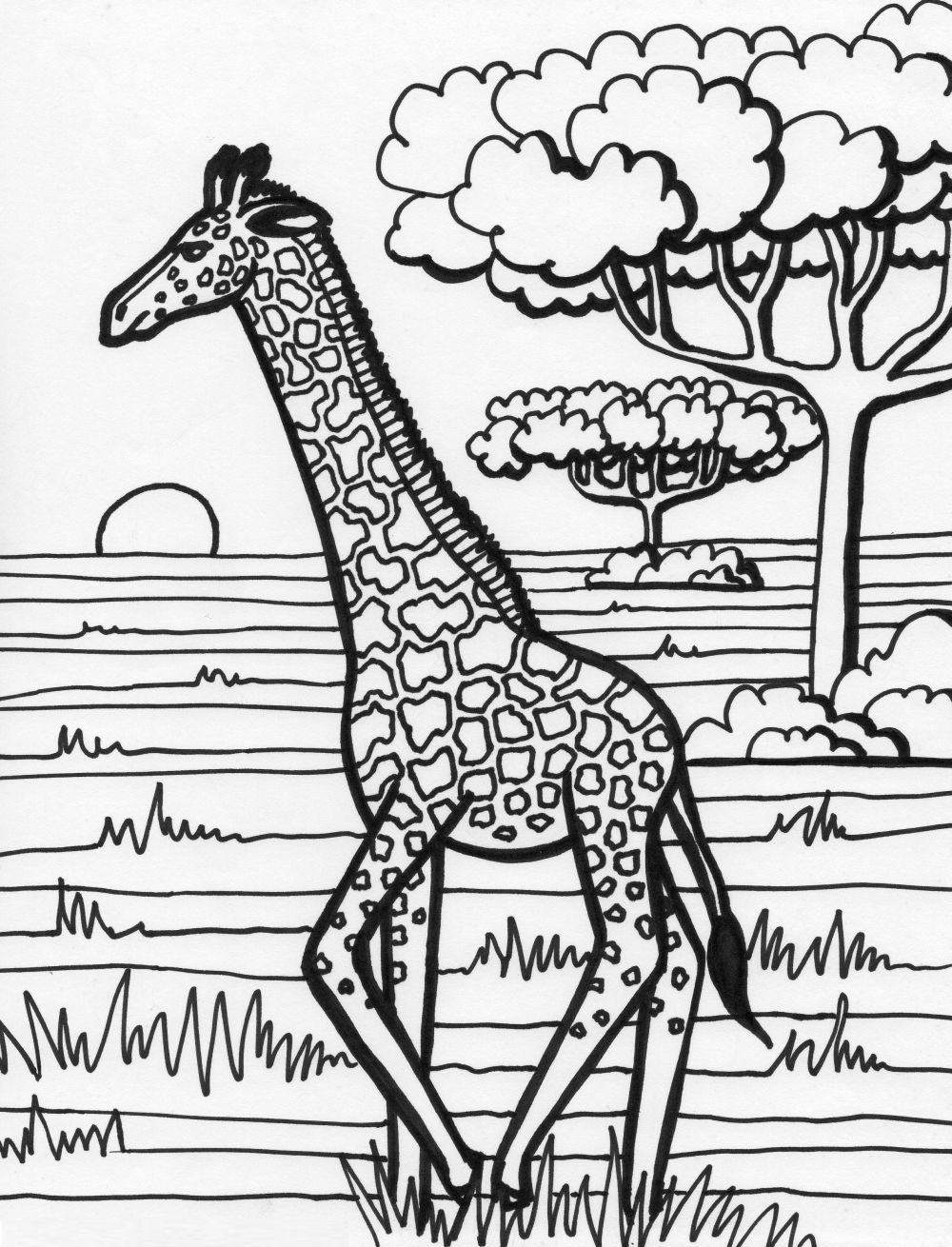 Download Free Printable Giraffe Coloring Pages For Kids