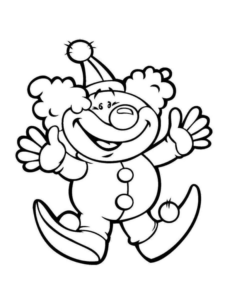 Happy Clown Coloring Sheet