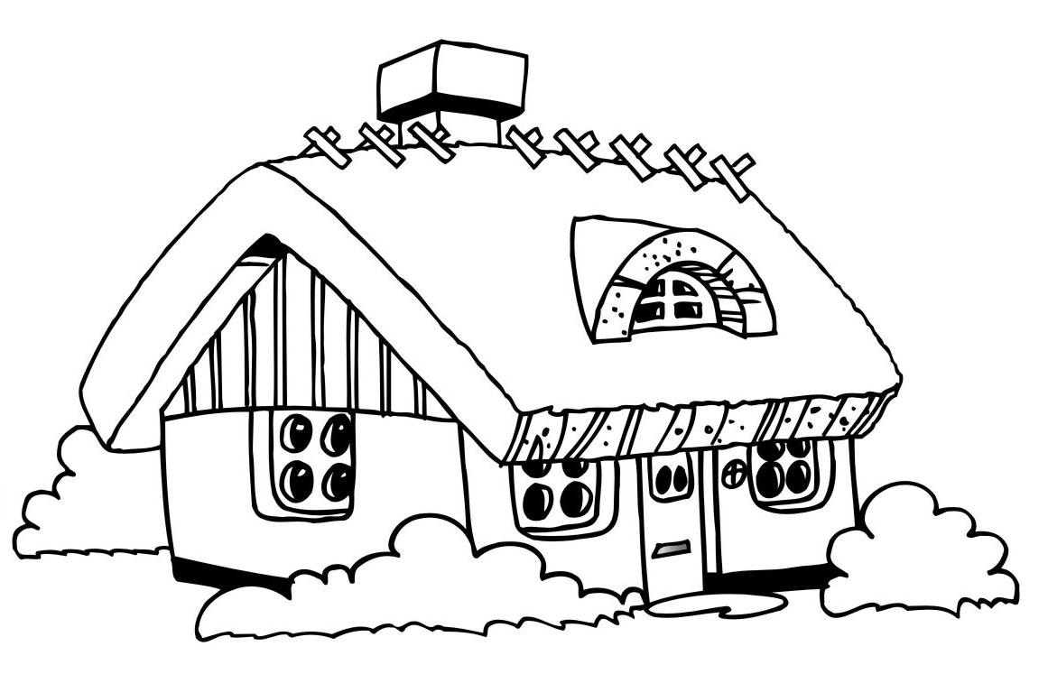 Hut Clipart Big House - Colouring In Pages Household Items - Free  Transparent PNG Clipart Images Download