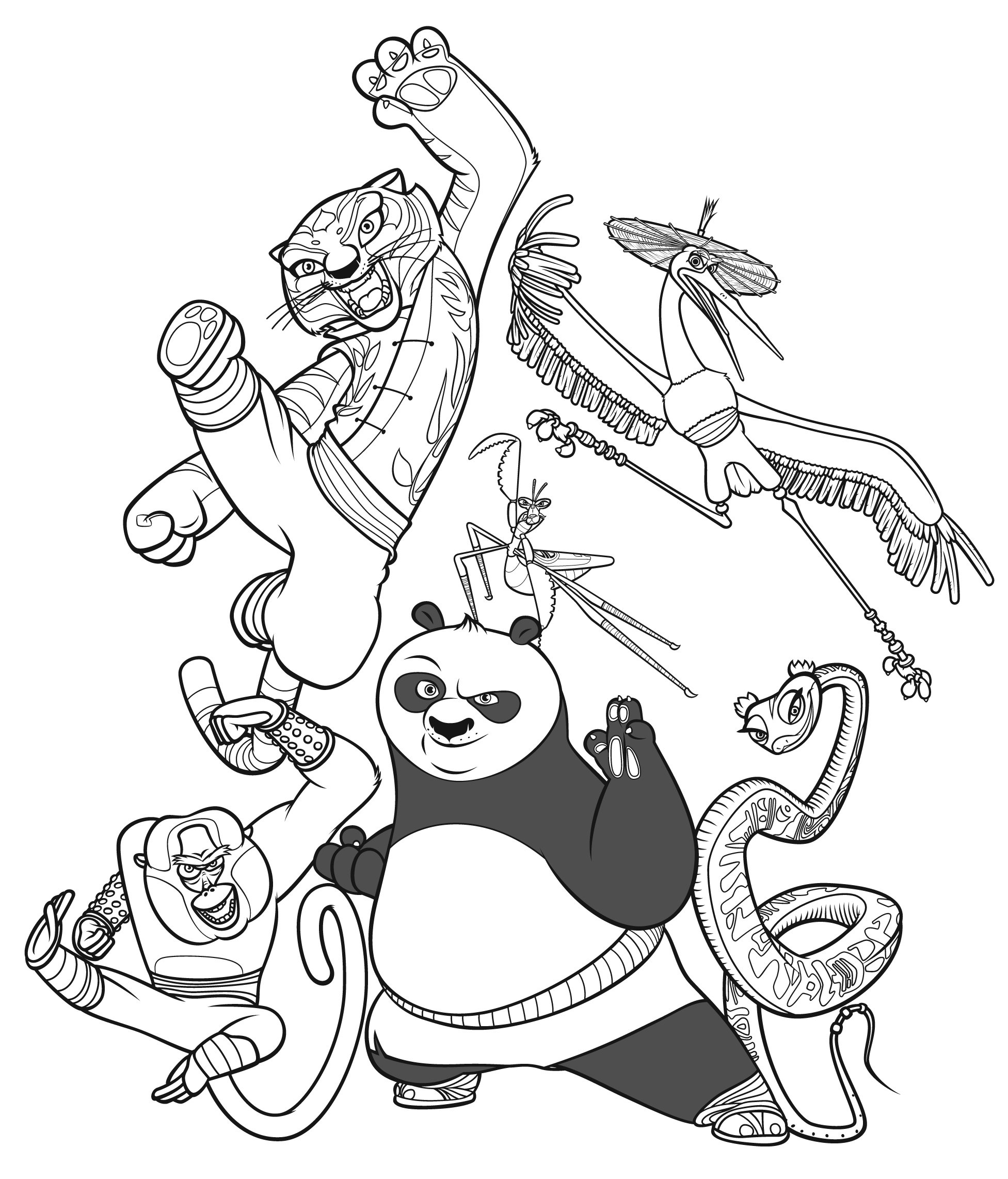 Kung Fu Panda Characters Coloring Pages Coloring Pages