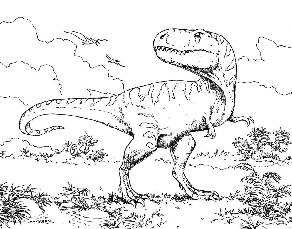 Large Dinaosaur Coloring Page