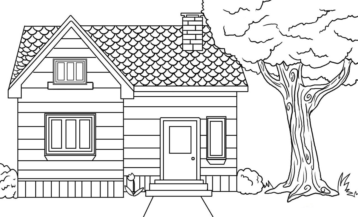bungalow coloring pages