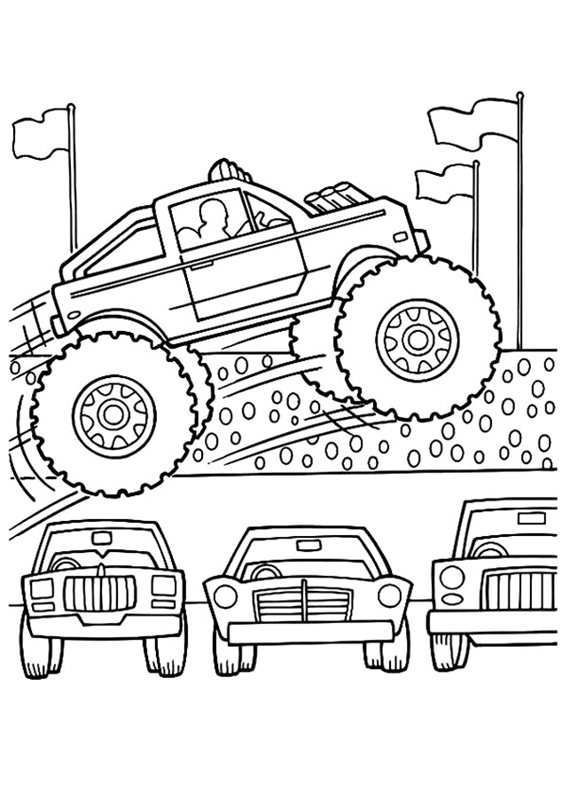Free Monster Truck Coloring Pages for Kids - Happy Toddler Playtime