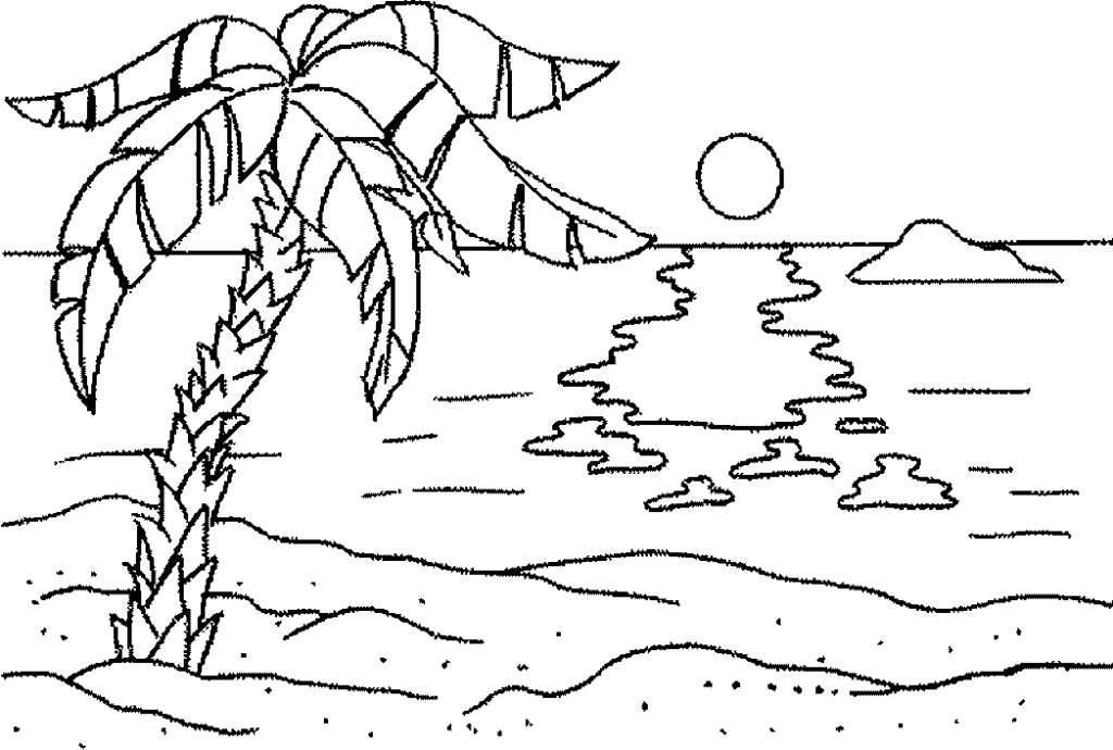 Ocean Beach Coloring Sheet