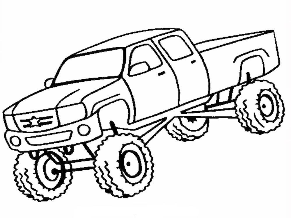 Pickup Monster Truck Coloring Page