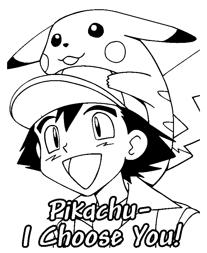 Pikachu I Choose You Coloring Page