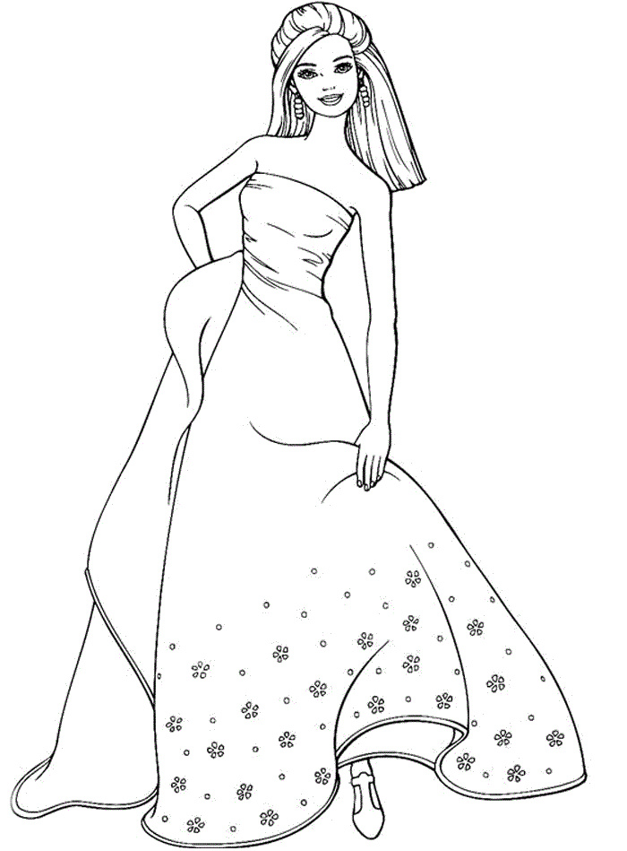 free barbie coloring pages to print