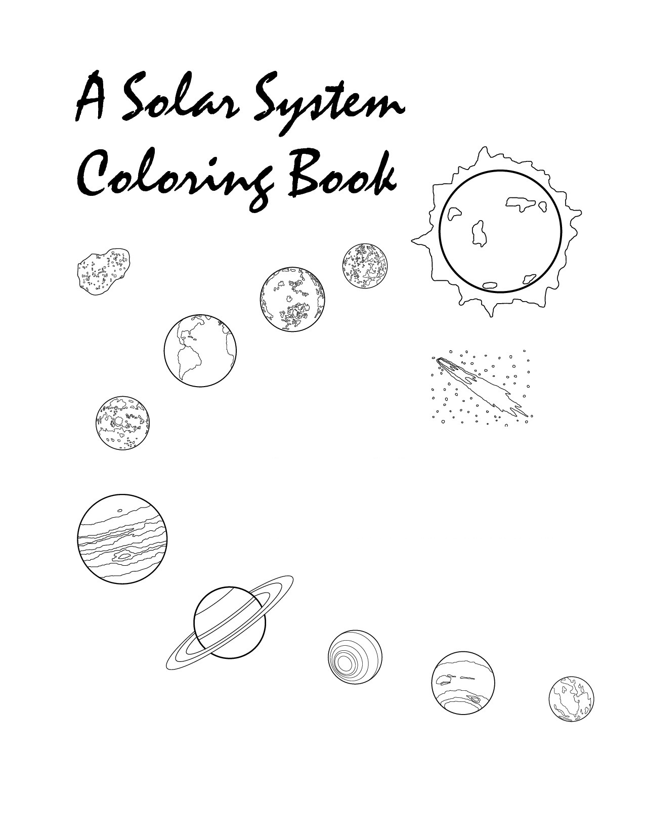 Solar System Printable Worksheet for Children.