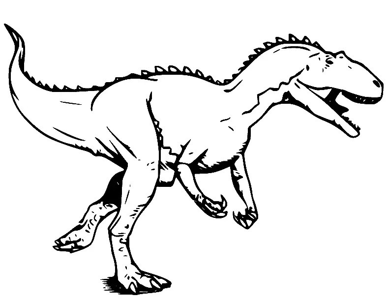 Running Dinaosaur Coloring Page