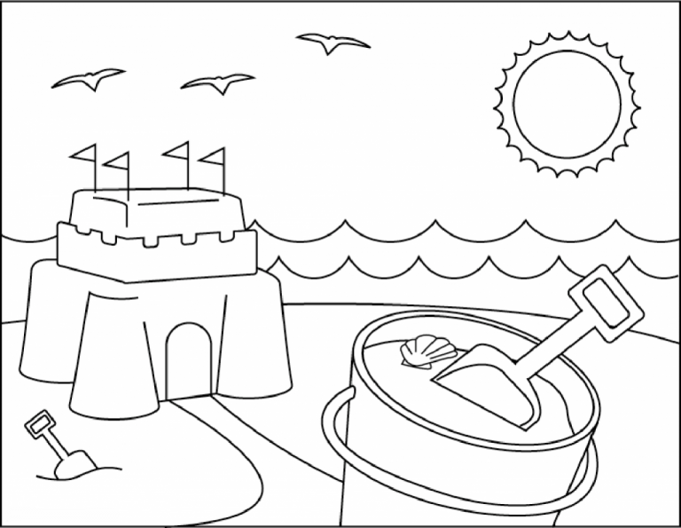 Beach Coloring Pages - Beach Scenes & Activities