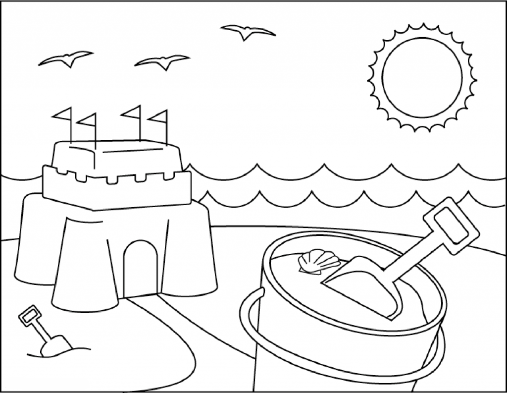 New Summer Beach Coloring Pages for Adult