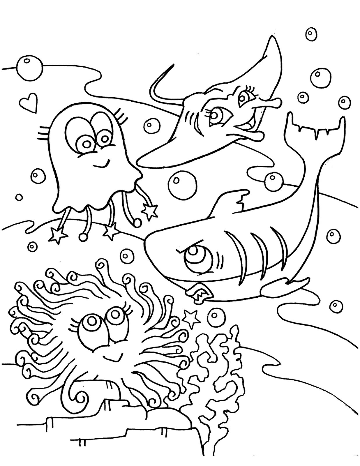 cute sea life coloring pages