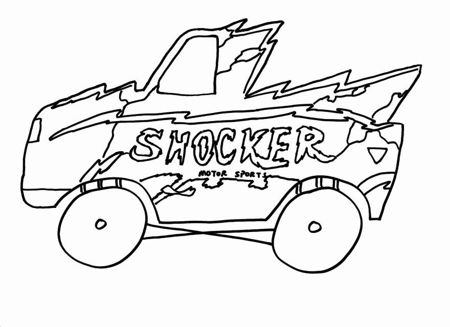 Shocker Monster Truck Coloring Page