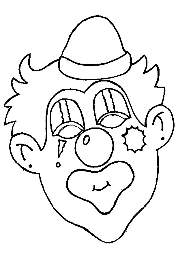 Silly Clown Face Coloring Page