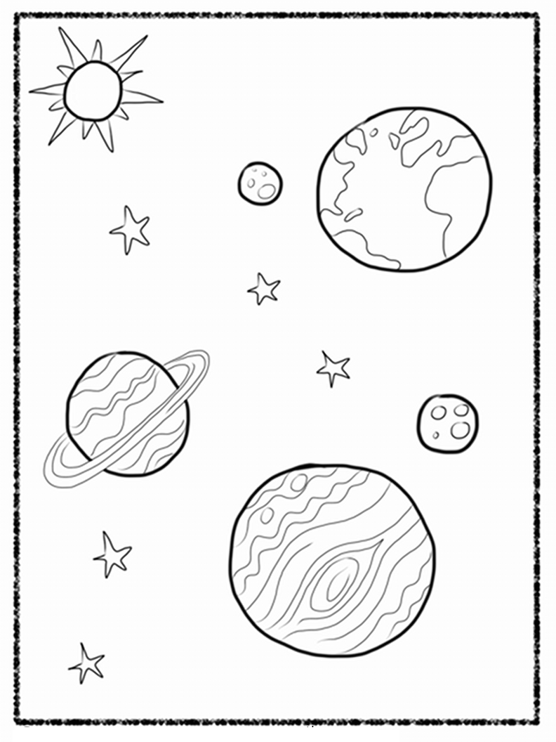 The basic minimalistic form of the solar system in a range of colors  without decoration set over black background vector color drawing or  illustrati Stock Vector Image & Art - Alamy