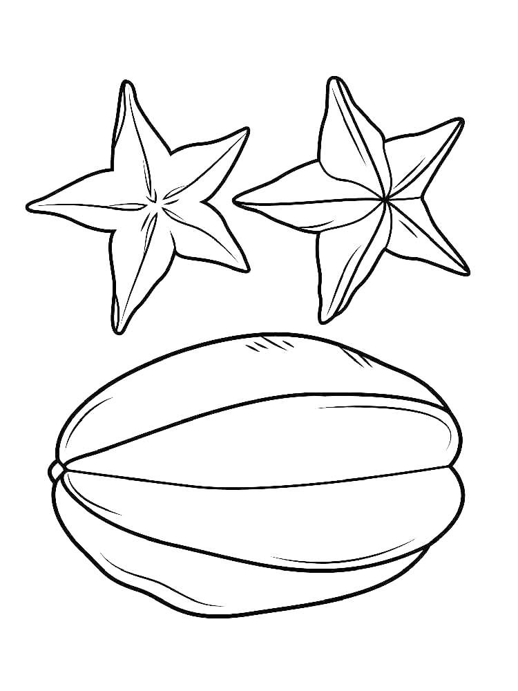 Star Fruit Coloring Page