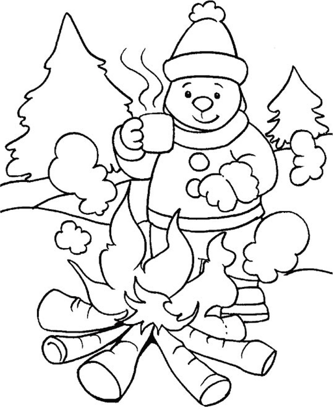 194 Cute Winter Season Coloring Pages For Toddlers with disney character