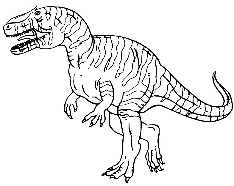 Striped Dinaosaur Coloring Page