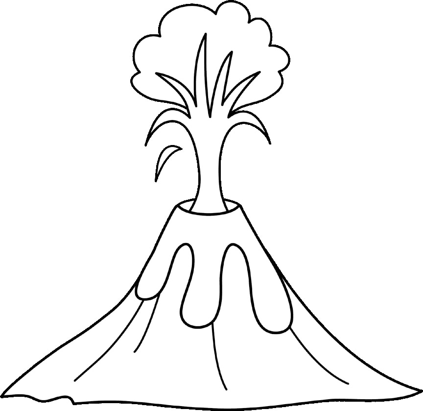 Volcano Coloring Sheet