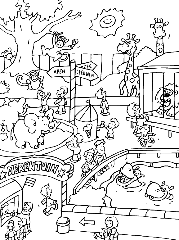 free zoo animal coloring pages for kids