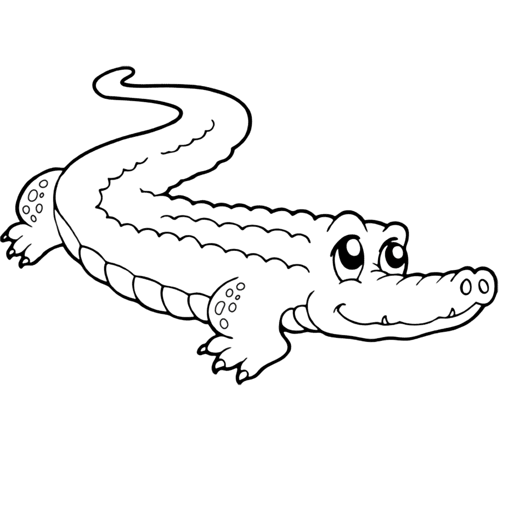 Cute Alligator Coloring Page