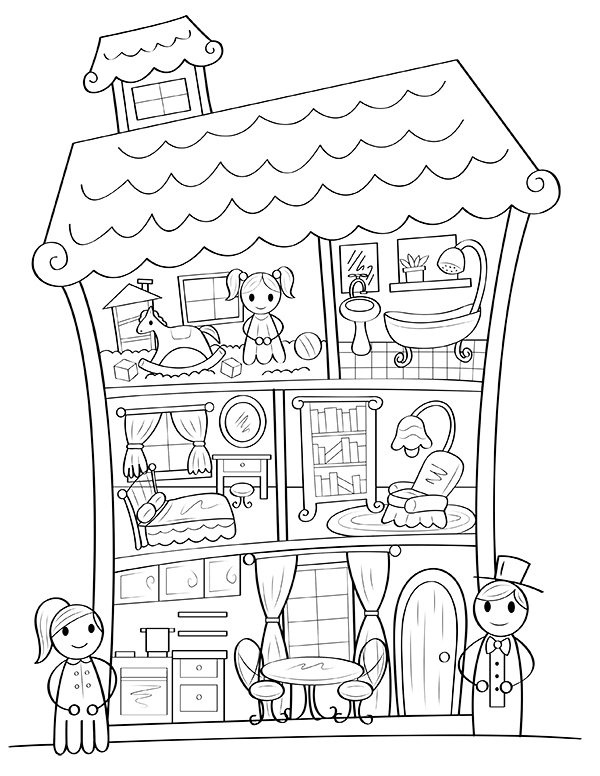 Cute House Graphic To Color