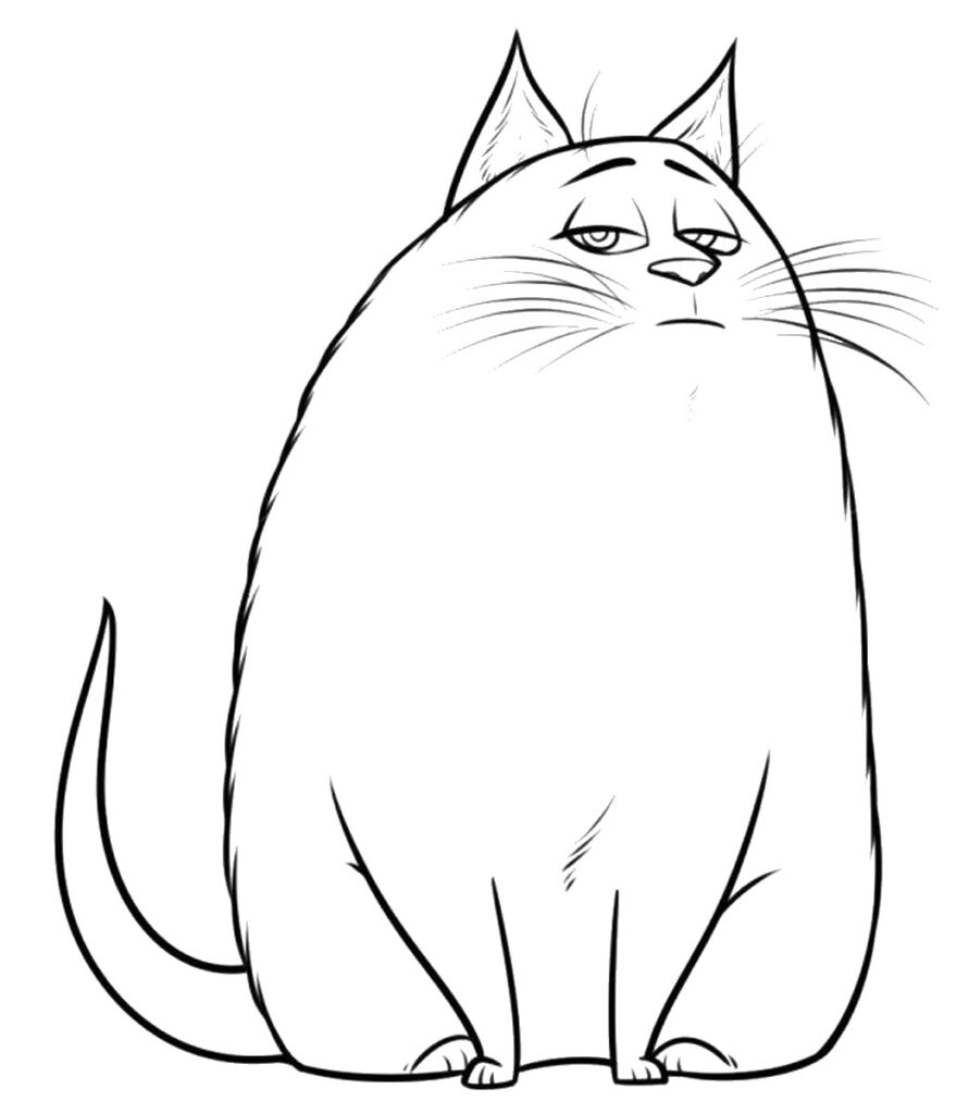 Fat Cat Coloring Page
