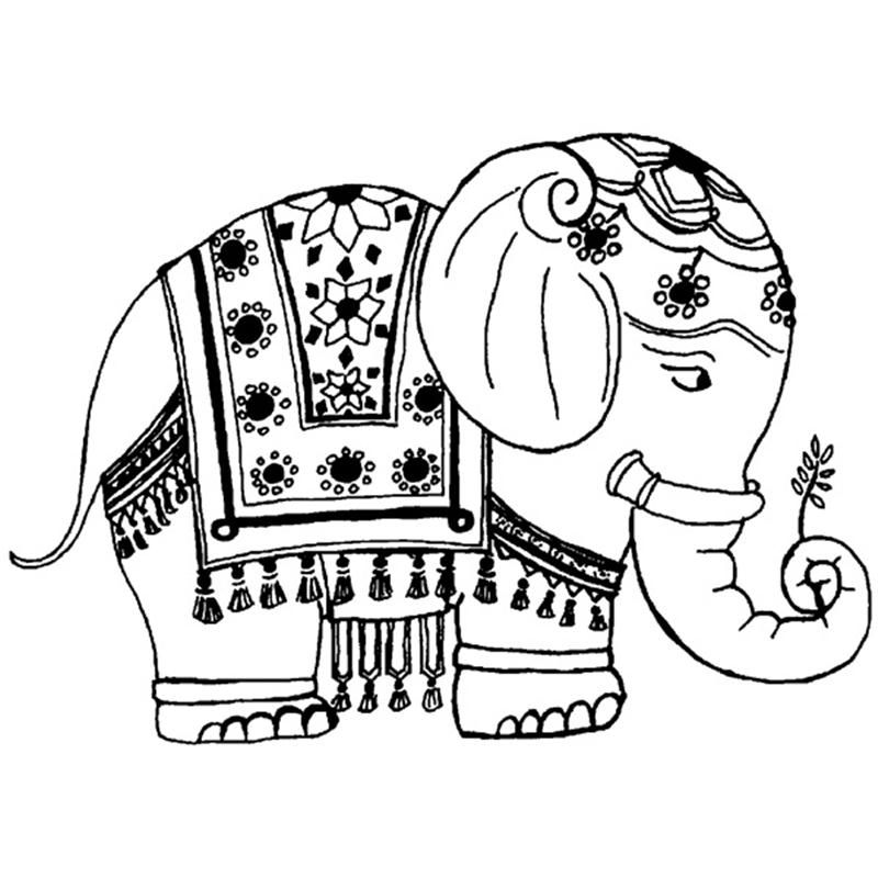 Indian Elephant Coloring Page