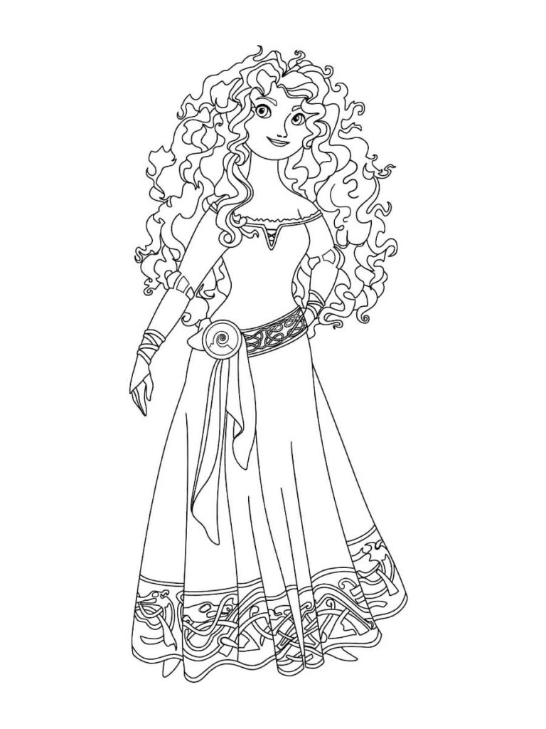 Merida Disney Princess Coloring Page