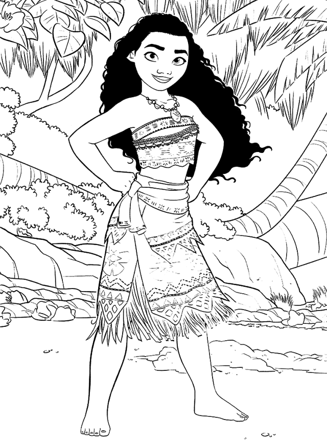 Moana Disney Princess Coloring Page