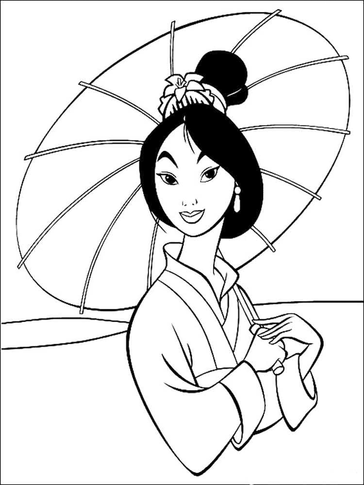 Mulan Disney Princess Coloring Page