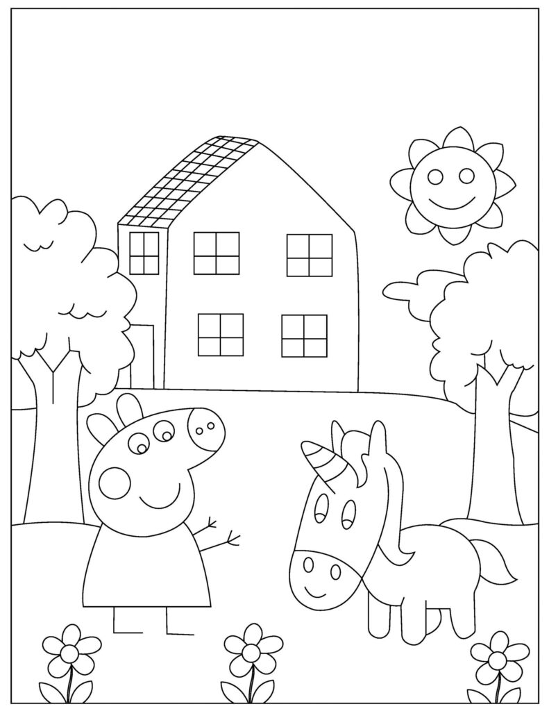 Peppa Pigs House Coloring Page