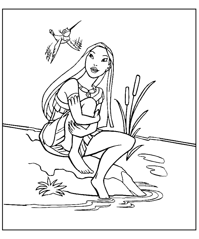 Pocahontas Disney Princess Coloring Page