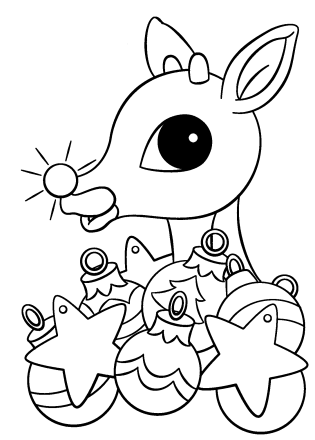 Cute Reindeer Coloring Pages For Kids 